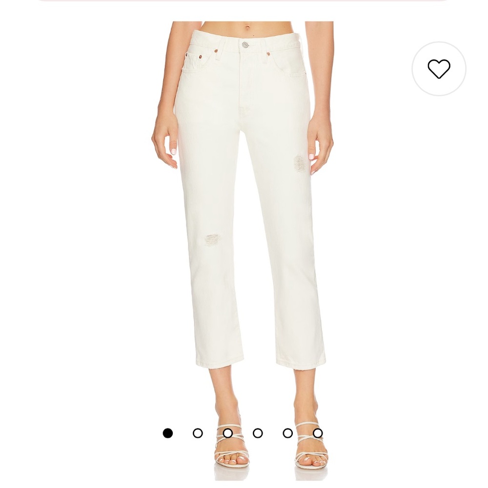 Brand New, Revolve, Levi’s, 501, button fly, cropped denim, off white, Sz 29